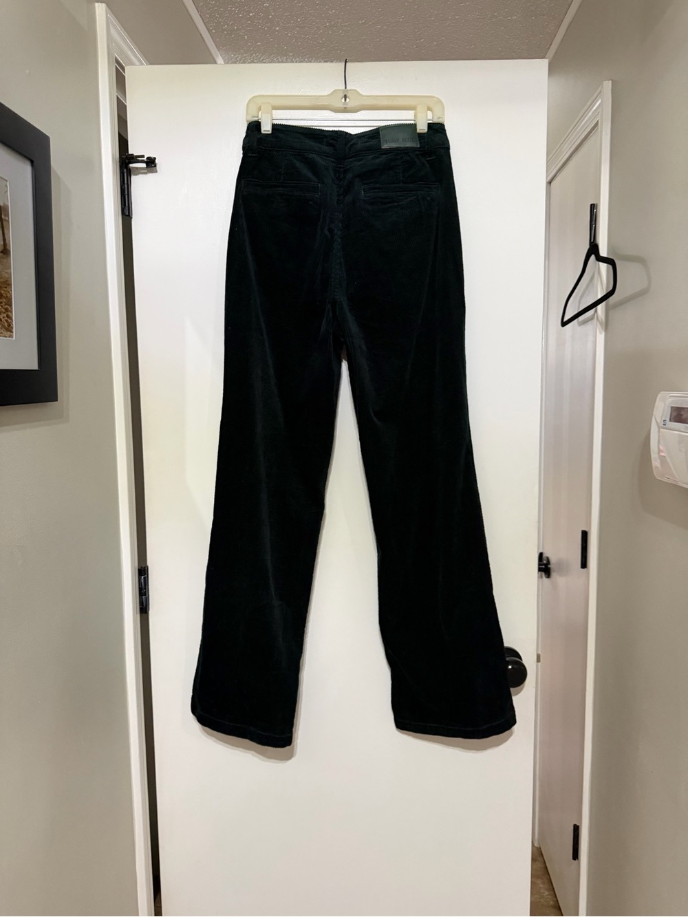 Dark Green soft corduroy Wide-Leg Pants